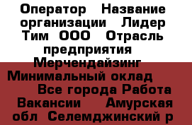 Оператор › Название организации ­ Лидер Тим, ООО › Отрасль предприятия ­ Мерчендайзинг › Минимальный оклад ­ 26 000 - Все города Работа » Вакансии   . Амурская обл.,Селемджинский р-н